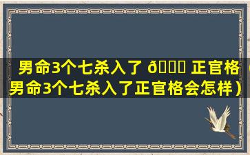 男命3个七杀入了 🐒 正官格（男命3个七杀入了正官格会怎样）